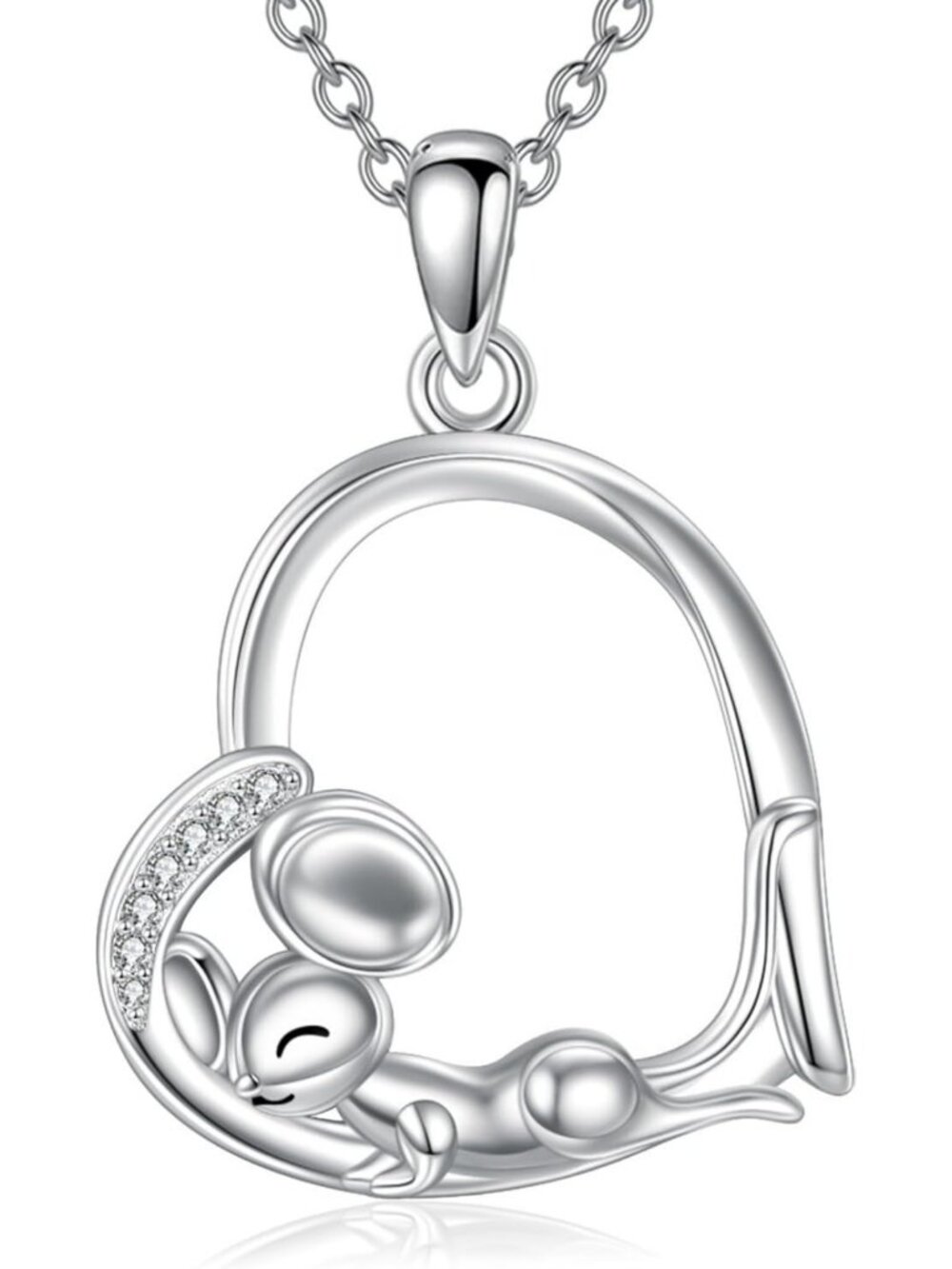 Charming 925 Sterling Silver Mouse Necklace - Perfect Christmas Gift for Women